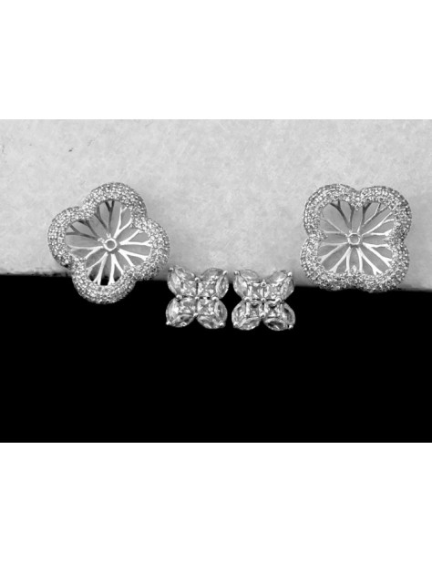 American Diamond Fancy Silver Studs