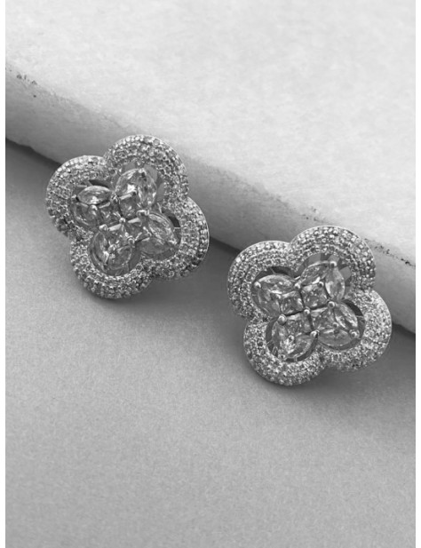 American Diamond Fancy Silver Studs