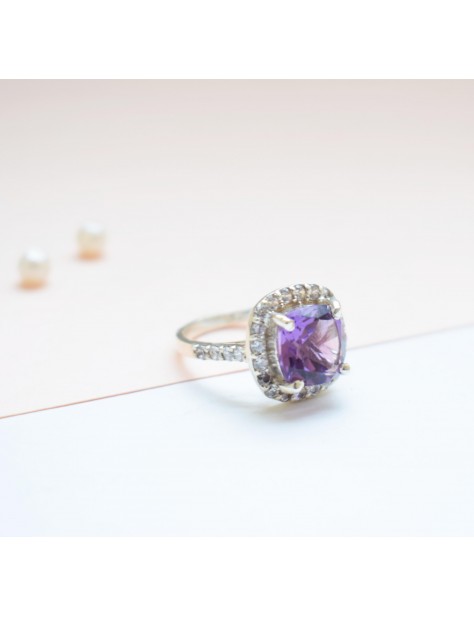 Amethyst Cushion Ring