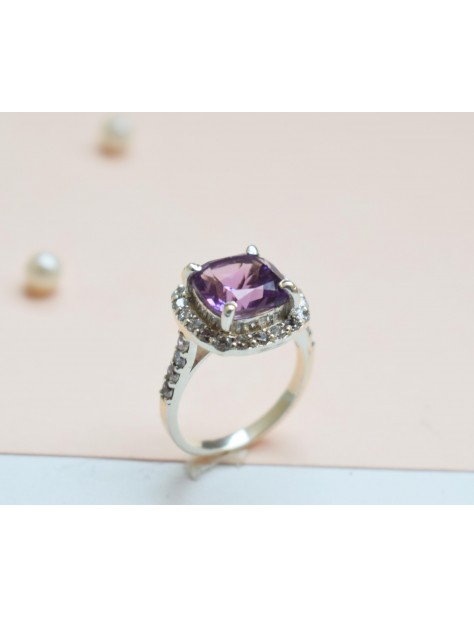 Amethyst Cushion Ring