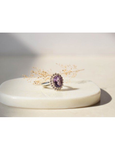 AMETHYST FLOWER FANCY RING