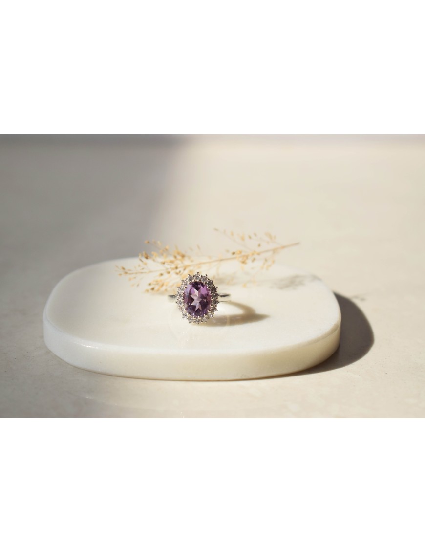 AMETHYST FLOWER FANCY RING