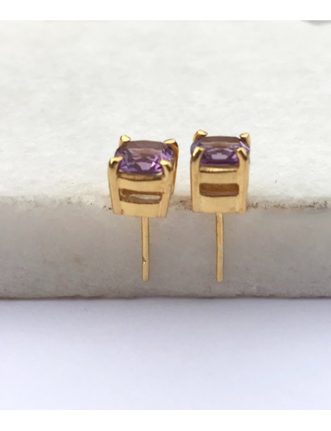 Amethyst Silver Studs