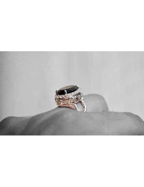 Black Onyx Dragon Silver Ring