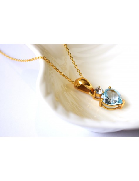 Blue Topaz Heart Pendant