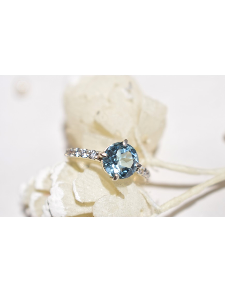 Blue Topaz Silver Ring