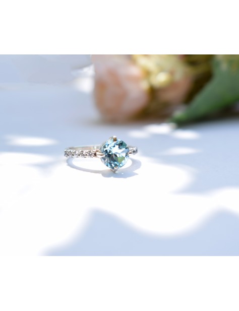 Blue Topaz Silver Ring