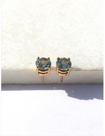 Blue Topaz Silver Studs