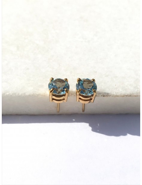 Blue Topaz Silver Studs