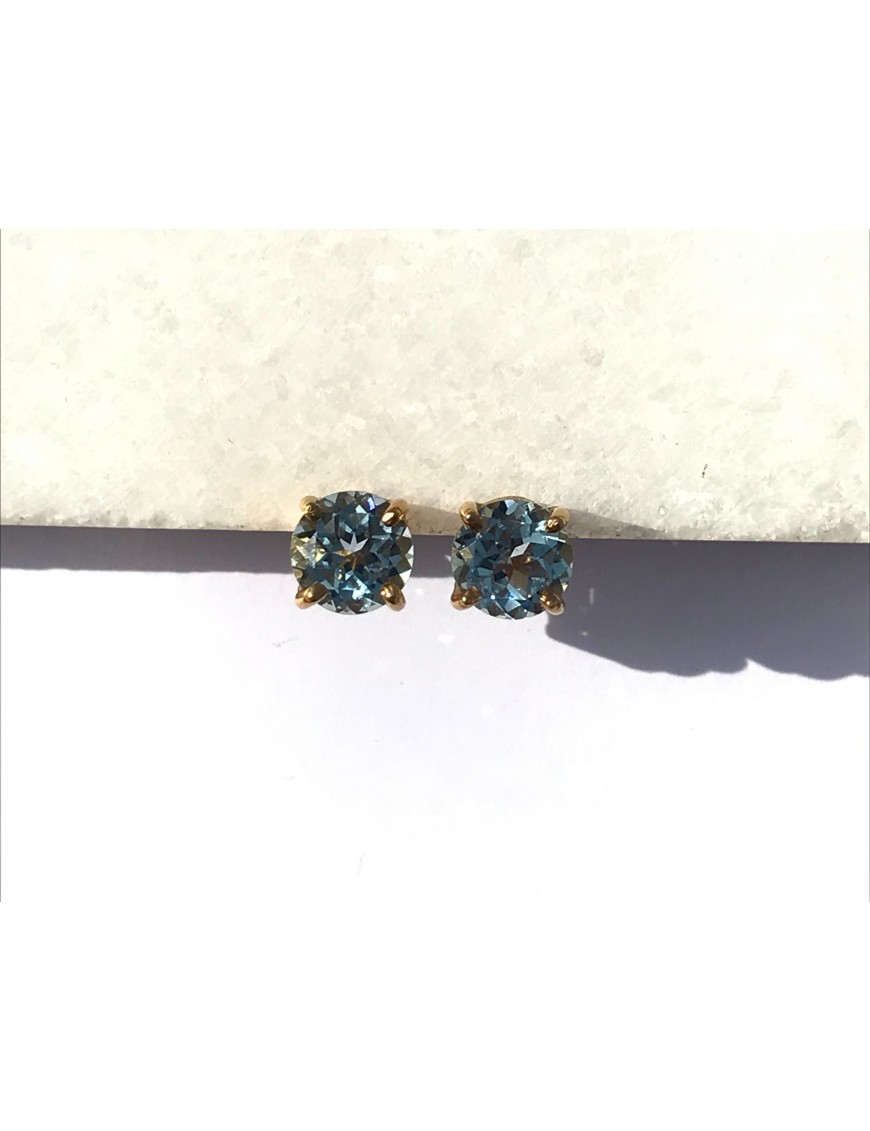 Blue Topaz Silver Studs