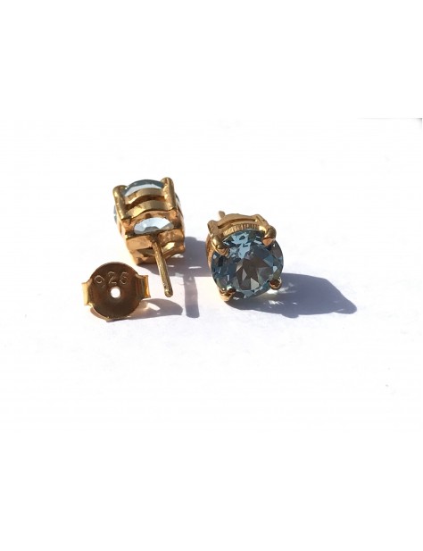 Blue Topaz Silver Studs