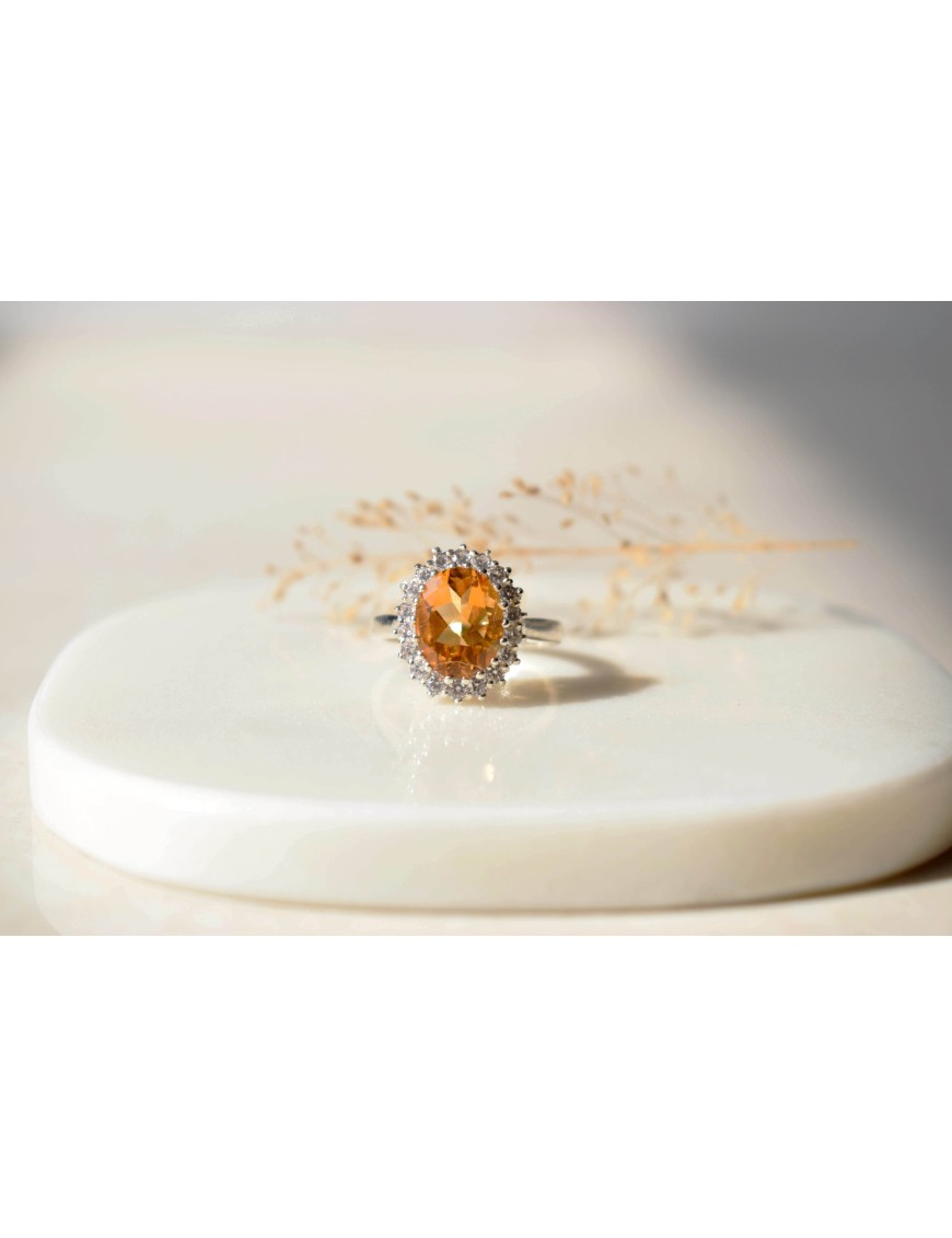 CITRINE FLOWER FANCY RING