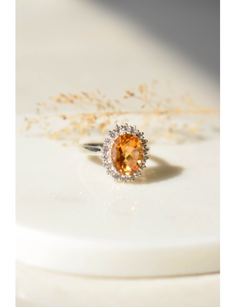 CITRINE FLOWER FANCY RING