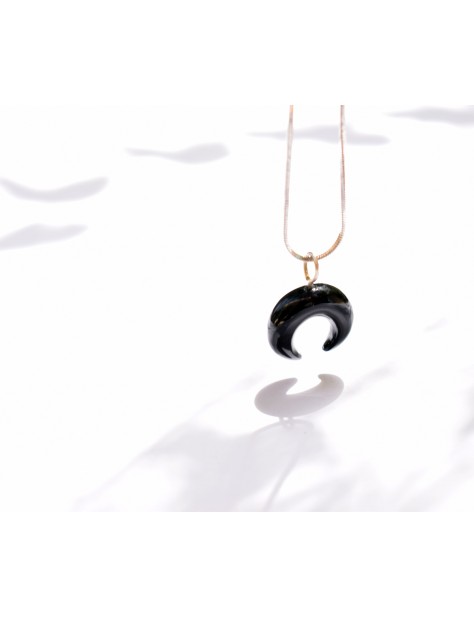 Crescent Moon Black Onyx Pendant