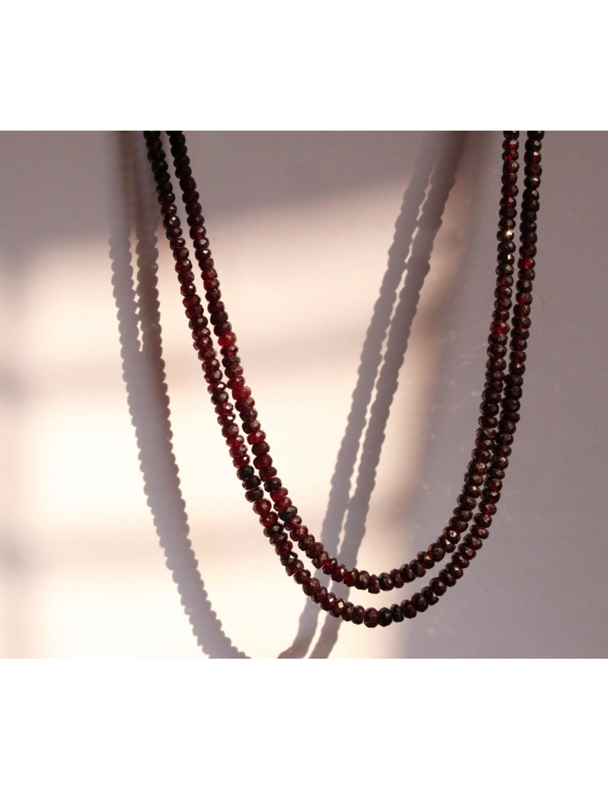 Garnet Line Necklace