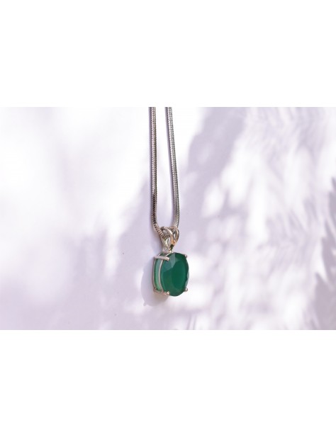 Green Onyx Oval Pendant