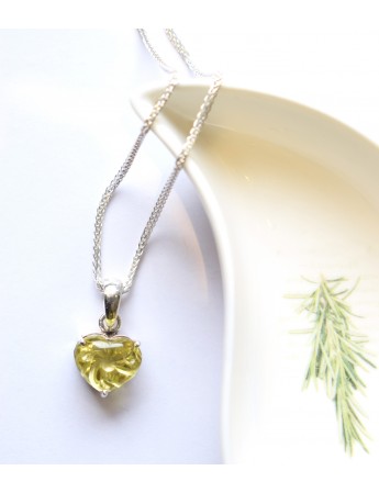 Lemon Quartz Heart Pendant