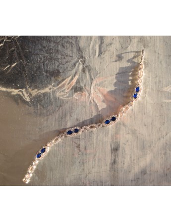 Nano Blue Sapphire Fancy Silver Bracelet