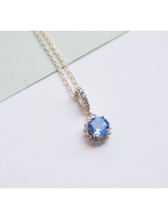 Nano Blue Sapphire Flower Pendant