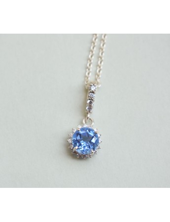 Nano Blue Sapphire Flower Pendant