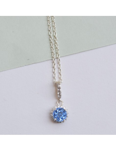 Nano Blue Sapphire Flower Pendant