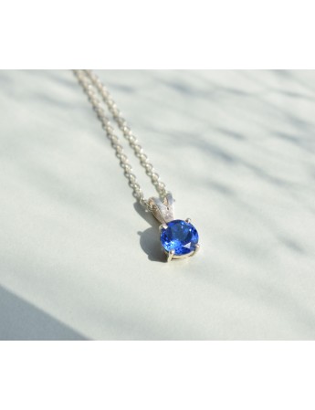 Nano Blue Sapphire Round Pendant