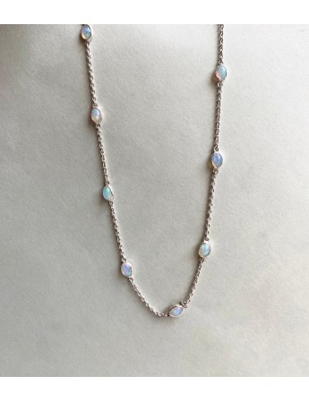 Opal Oval Silver Necklace