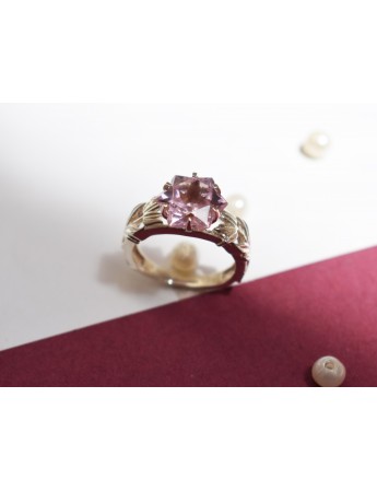 Synthetic Pink Morganite Fancy Ring