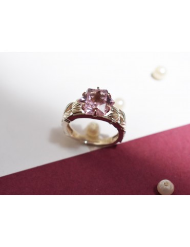 Synthetic Pink Morganite Fancy Ring