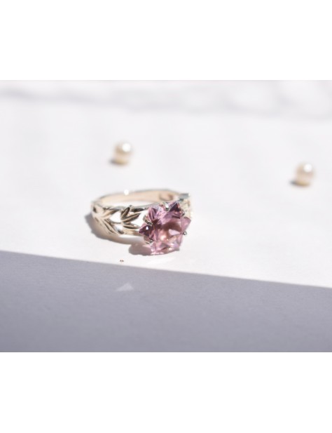 Synthetic Pink Morganite Fancy Ring