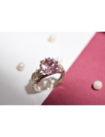 Synthetic Pink Morganite Fancy Ring