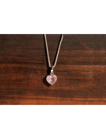 Synthetic Pink Morganite Silver Pendant