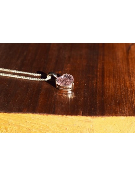 Synthetic Pink Morganite Silver Pendant