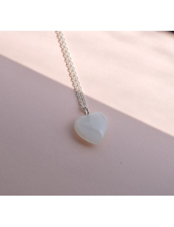 White Moonstone Heart Pendant