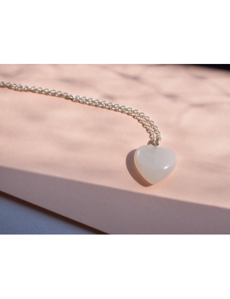 White Moonstone Heart Pendant